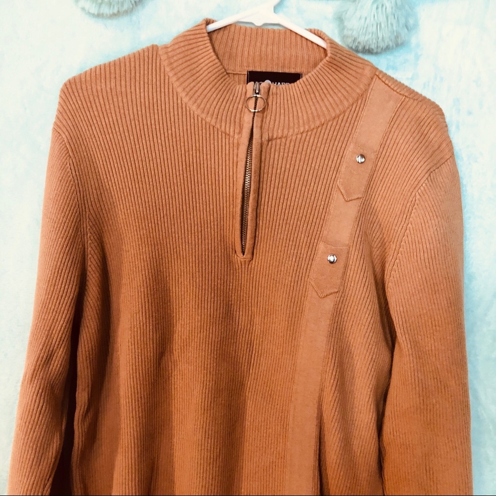 ❄️Sag Harbor Sport Tan Sweater with zipper collar